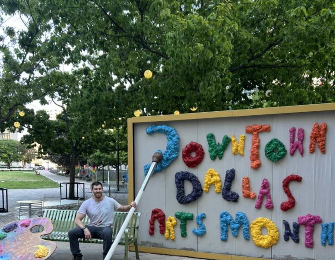 Custom public art installation created for Downtown Dallas