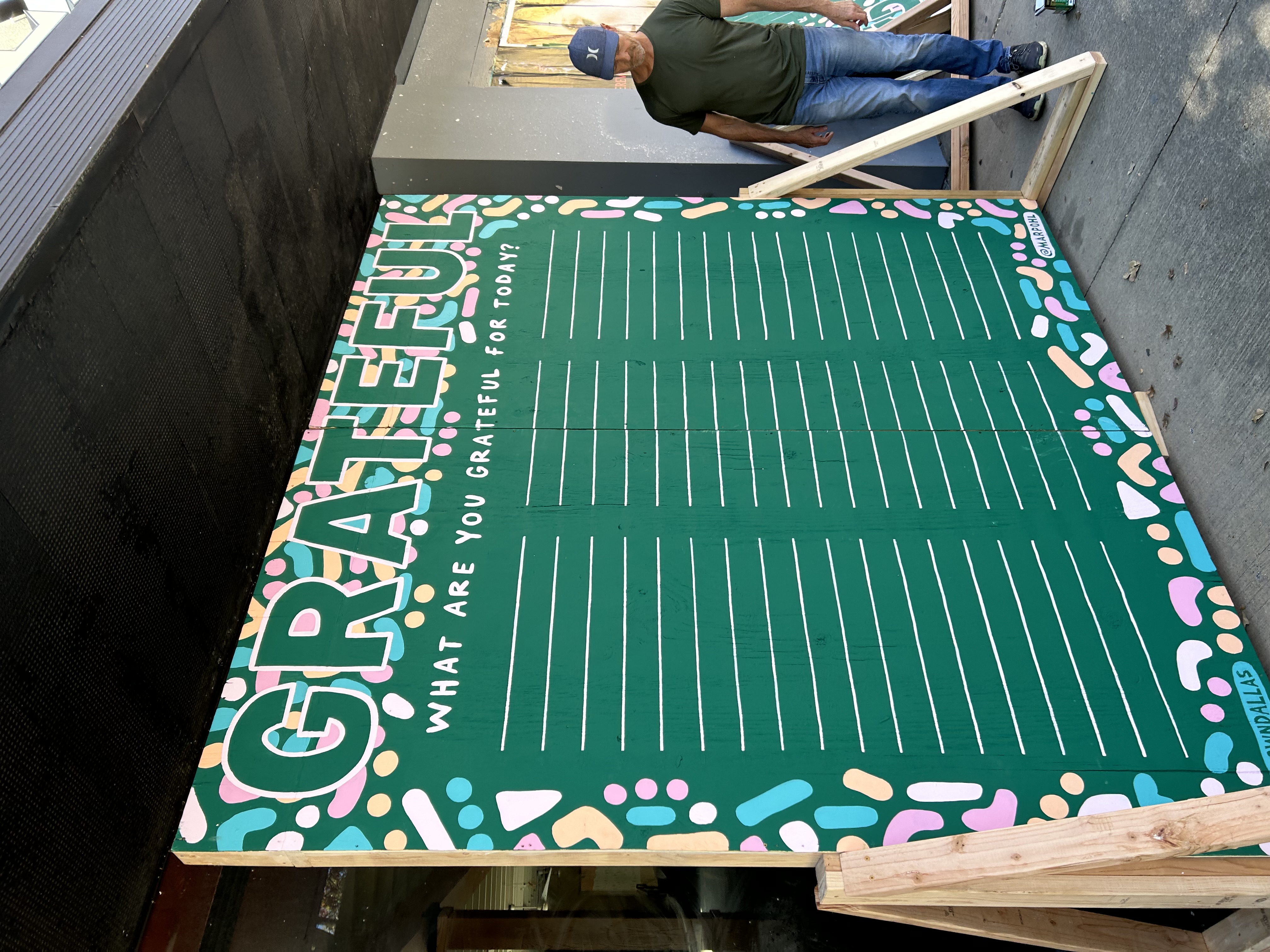 Custom community event wall installation in Dallas by Mad Props Event Co